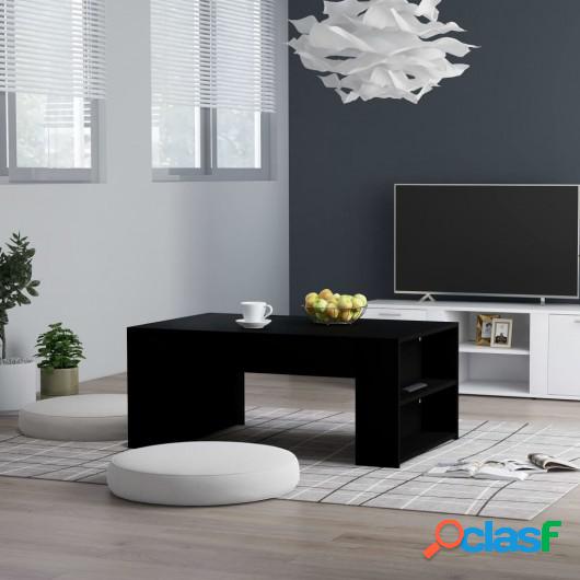 Mesa de centro de aglomerado negro 100x60x42 cm