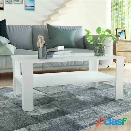 Mesa de centro de madera aglomerada 100x59x42 cm blanca