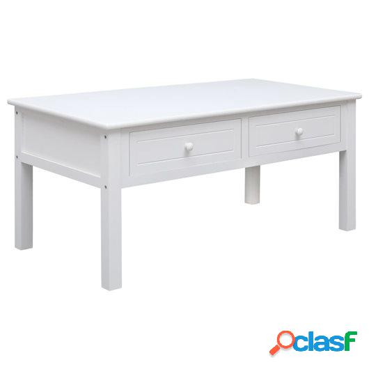 Mesa de centro de madera blanca 100x50x45 cm