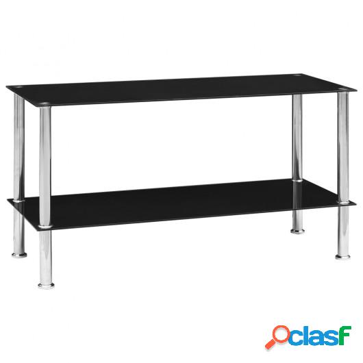 Mesa de centro de vidrio templado negro 110x43x60 cm