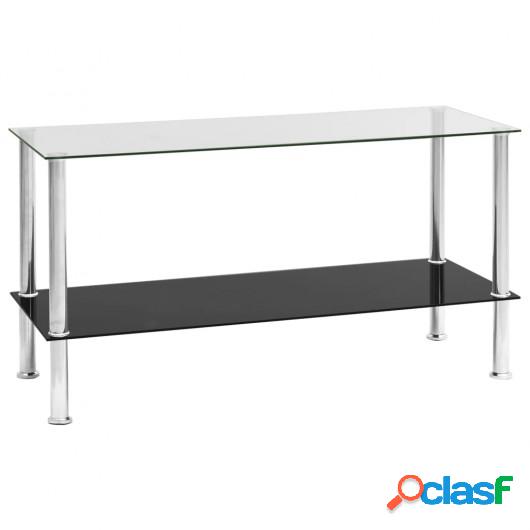 Mesa de centro de vidrio templado transparente 110x43x60 cm