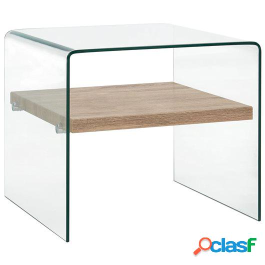 Mesa de centro de vidrio templado transparente 50x50x45 cm