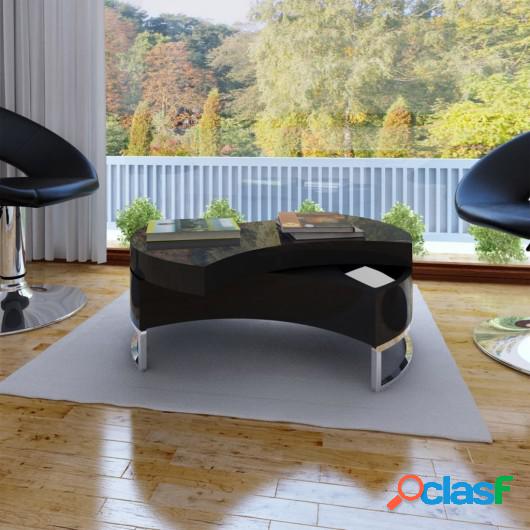 Mesa de centro moderna y ajustable negra con brillo