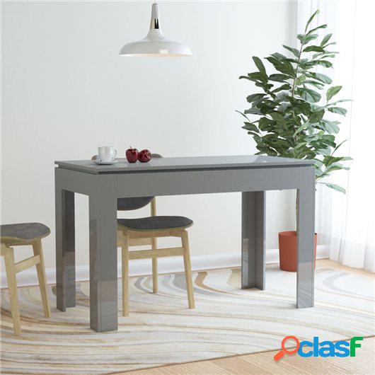 Mesa de comedor de aglomerado gris brillante 120x60x76 cm