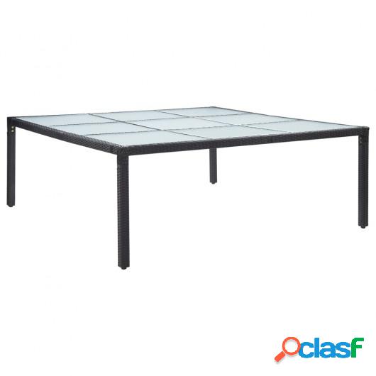 Mesa de comedor de jardín ratán sintético negro