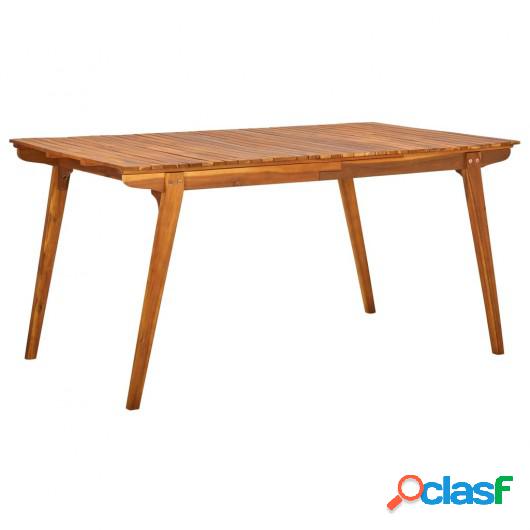 Mesa de jardín de madera maciza de acacia 150x90x75 cm