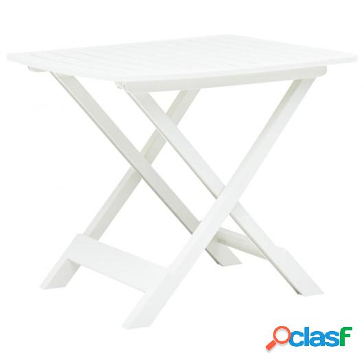 Mesa de jardín plegable de plástico blanco 79x72x70 cm