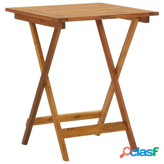 Mesa plegable de jardín de madera maciza de acacia 60x60x75