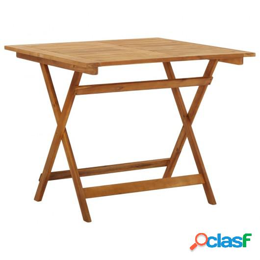 Mesa plegable de jardín de madera maciza de acacia 90x90x75