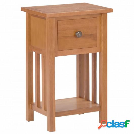 Mesa revistero con cajón madera maciza de roble 35x27x55 cm