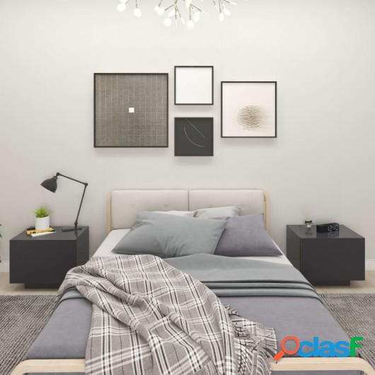 Mesita de noche de aglomerado gris 100x35x40 cm