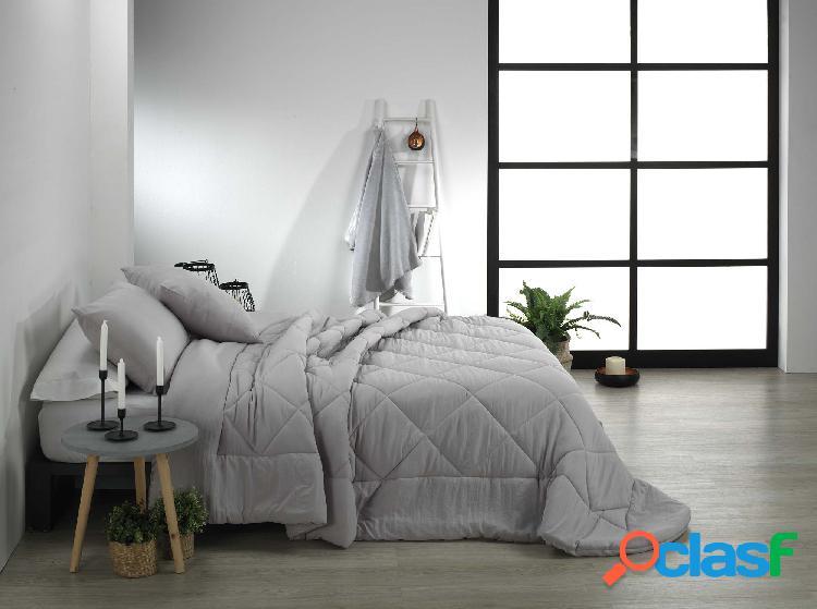 Mora Edredón Nórdico Liso Rombos Gris Modelo K53 - Cama
