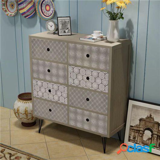 Mueble auxiliar con 8 cajones gris