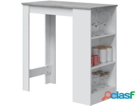 Mueble de Apoyo HABITDESIGN Blanco - Cemento (Melamina - 103