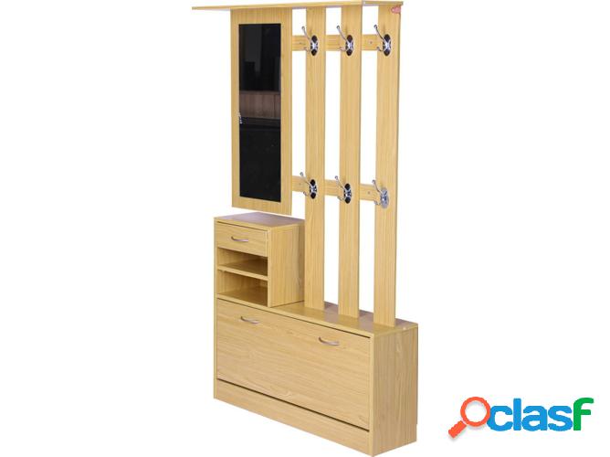 Mueble de Entrada HOMCOM 831-146BN Marrón (Madera - 90 x 22
