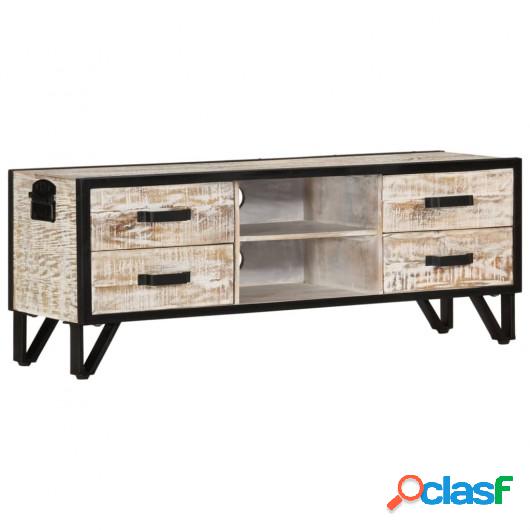 Mueble de TV de madera maciza de acacia 110x30x41 cm