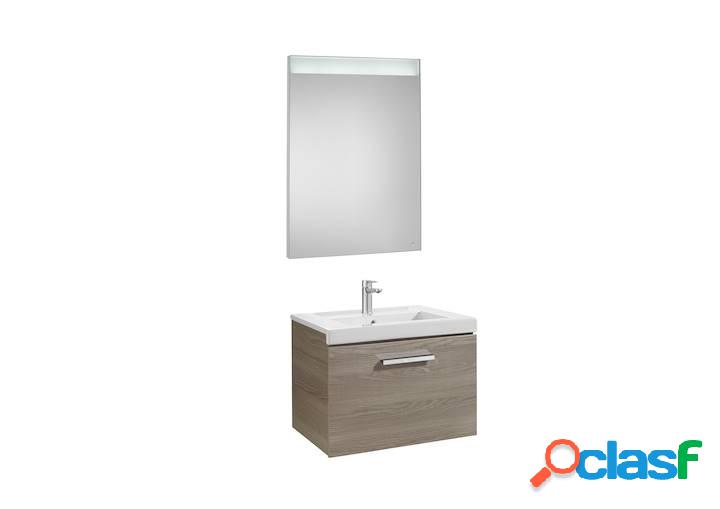 Mueble de baño Roca Prisma con lavabo y espejo LED