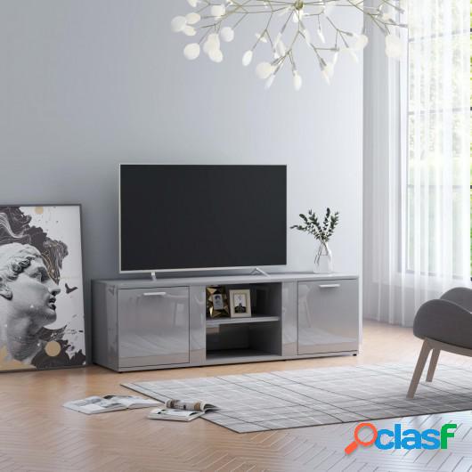 Mueble para TV de aglomerado gris brillante 120x34x37 cm