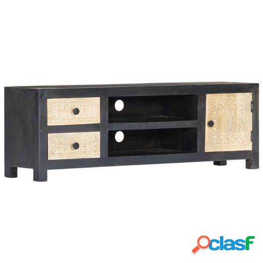 Mueble para TV tallado a mano madera de mango gris 120x30x40