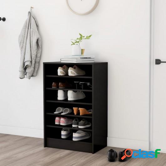 Mueble zapatero de aglomerado negro 60x35x92 cm