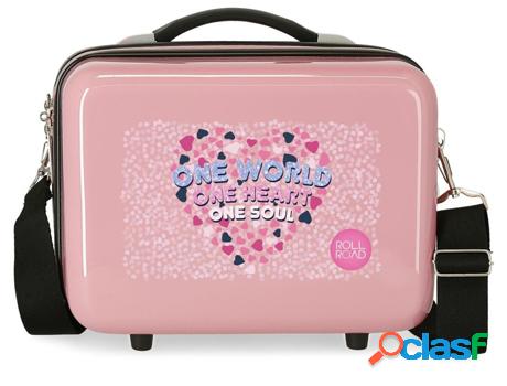 Necessaire ROLL ROAD ABS Rígida One World Niño (Rosa)