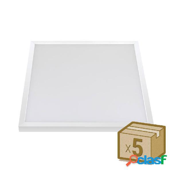 Pack 5 x plafones led 40w chipled osram 60x60 cm blanco