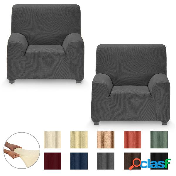 Pack Funda de Sillón Elástica Rústica Duo 1+1 Plaza -