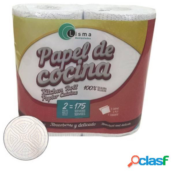 Papel cocina Doble Capa Multiusos Laminado 19M Lisma