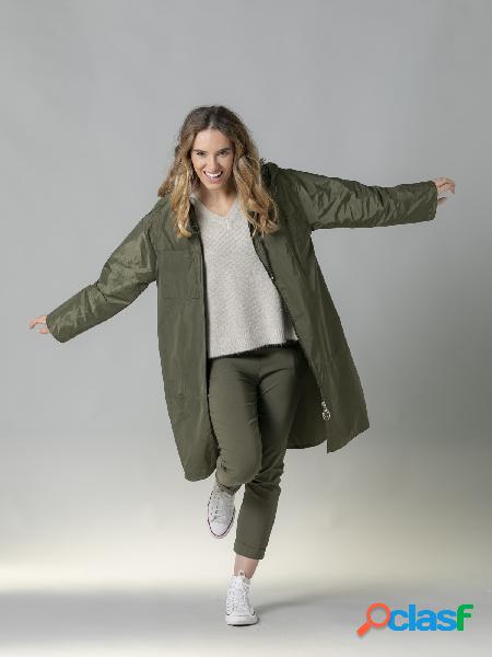 Parka larga trendy Caqui