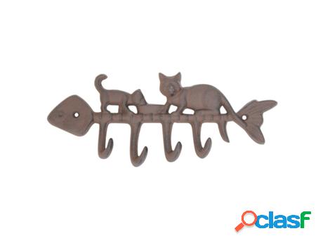 Perchero Plateado de Hierro Colado 11*2*28cm Percha gato