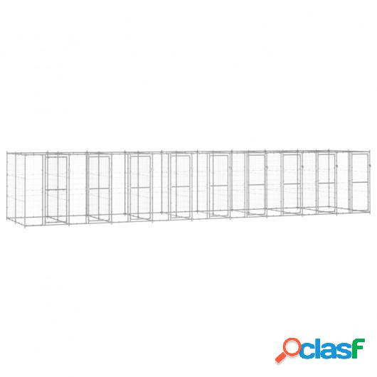 Perrera de exterior de acero galvanizado 21,78 m²