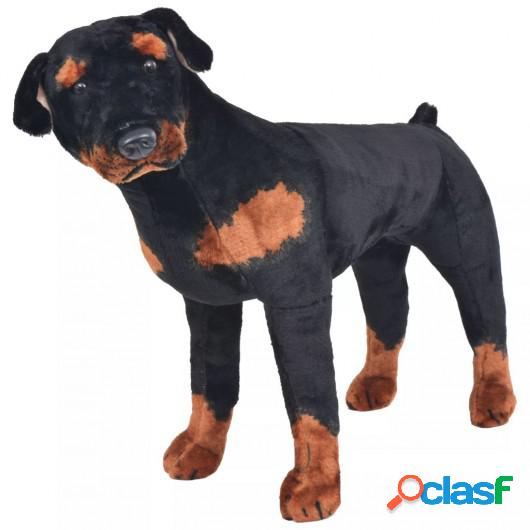 Perro rottweiler de peluche de pie negro y marrón XXL
