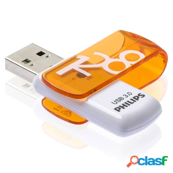 Philips Memoria USB 3.0 Vivid 128 GB blanco y naranja