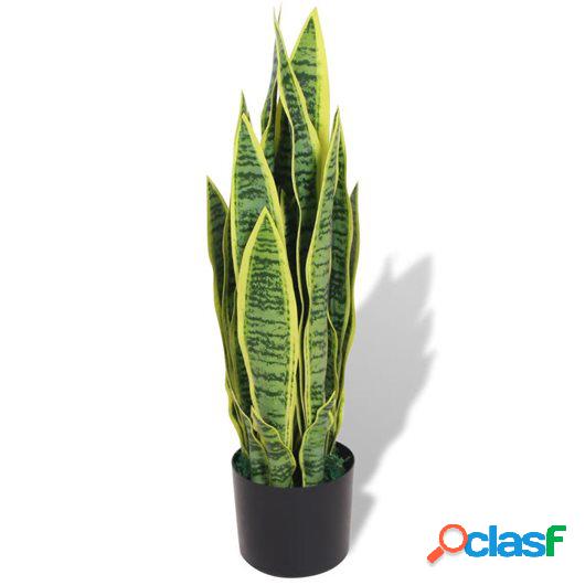 Planta sansevieria artificial con macetero 65 cm verde