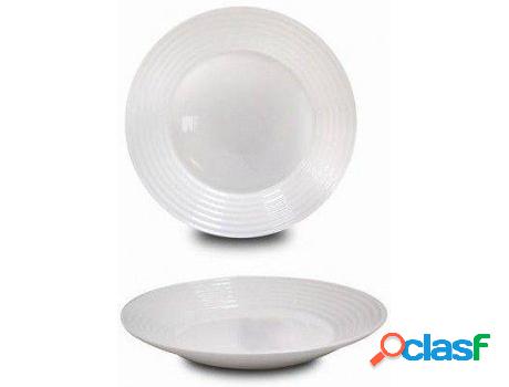 Plato HOGAR Y MÁS Hondo Blanco Elegante Diseño De Linea