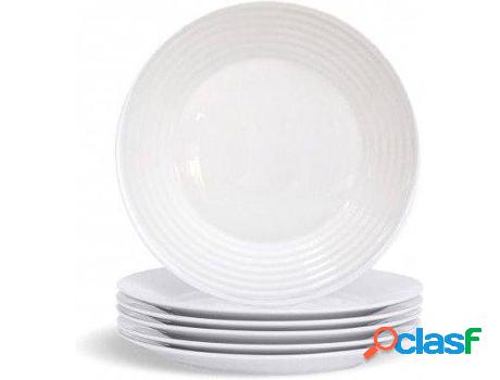 Plato HOGAR Y MÁS Postre Blanco Elegante Diseño De Linea