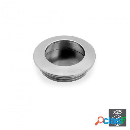 Pomo para mueble, D. 41 mm, Zamak, Níquel satinado, 25 ud.