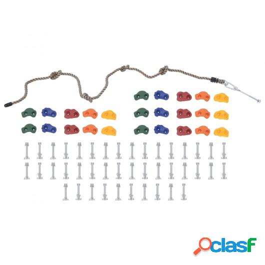 Presas de escalada con cuerda 25 piezas multicolor