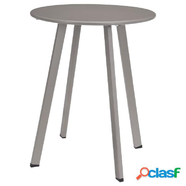 ProGarden Mesa auxiliar de exterior gris taupe mate 40x49 cm