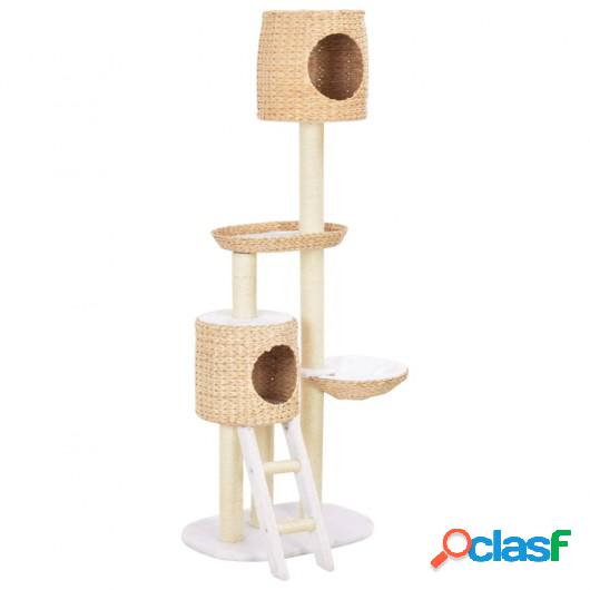 Rascador para gatos de hierba marina con poste de sisal