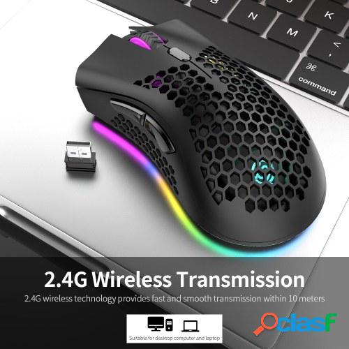 Ratón inalámbrico para juegos 2.4G Ratón recargable con