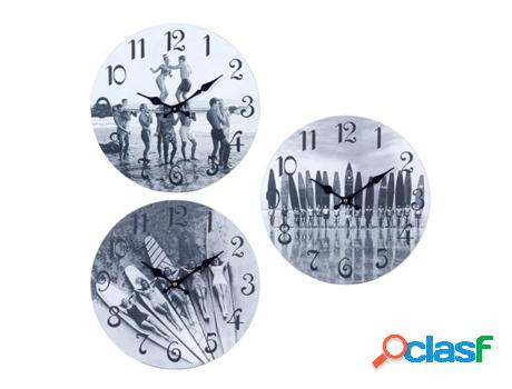 Reloj Pared Surf 34Cm 3 Diferentes Incluye 3 Unidades Adorno