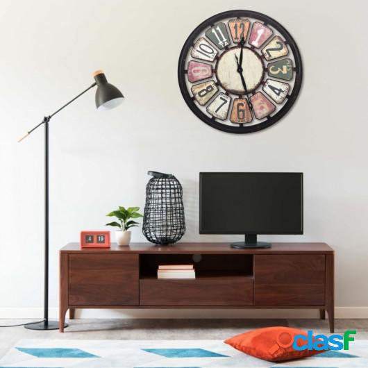 Reloj de pared de MDF multicolor 80 cm