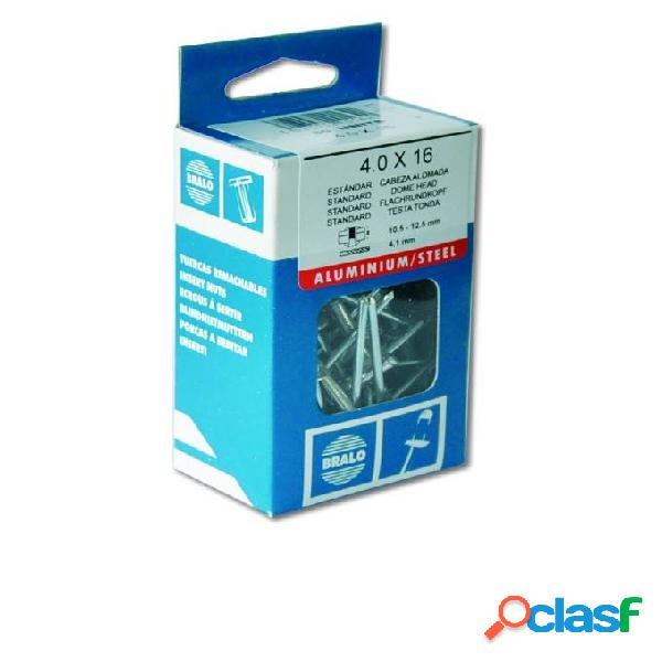 Remache Fijacion Estandar 3,2X6Mm Aluminio Minicaja Bralo