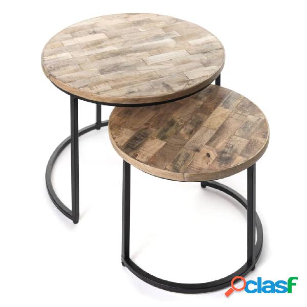 Rousseau Juego de mesas auxiliares Linus 2 piezas madera de