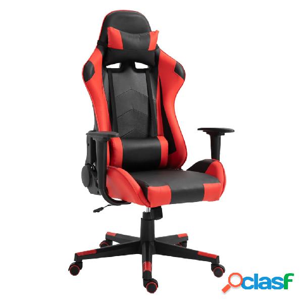 Rousseau Silla de gaming Eric de cuero sintético rojo