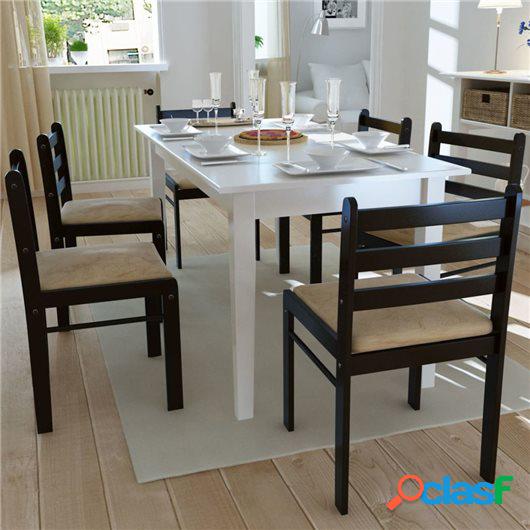 SIllas de comedor cuadradas 6 unidades de madera marrón