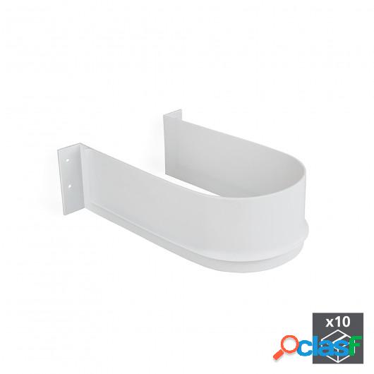 Salva sifón para cajón de baño, curvo, Plástico, Blanco,
