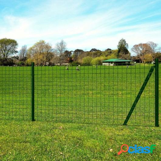 Set de Euro-Valla con estacas de tierra 25x1 m acero verde