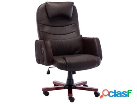 Silla de Oficina VIDAXL Marrón (Cuero artificial - 66 x 68